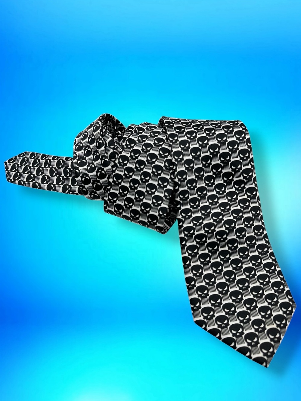 Marvel Comic The Punisher Death Mask Spider-Man Neck Tie Black & White